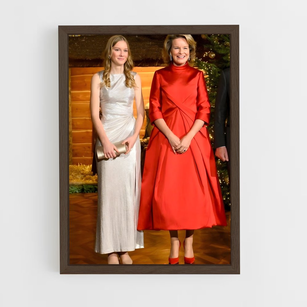 ap-belgian royal family-4 cadre Bois foncé