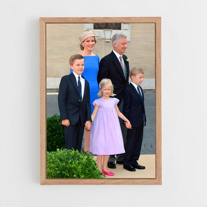 ap-belgian royal family-9 cadre Bois clair