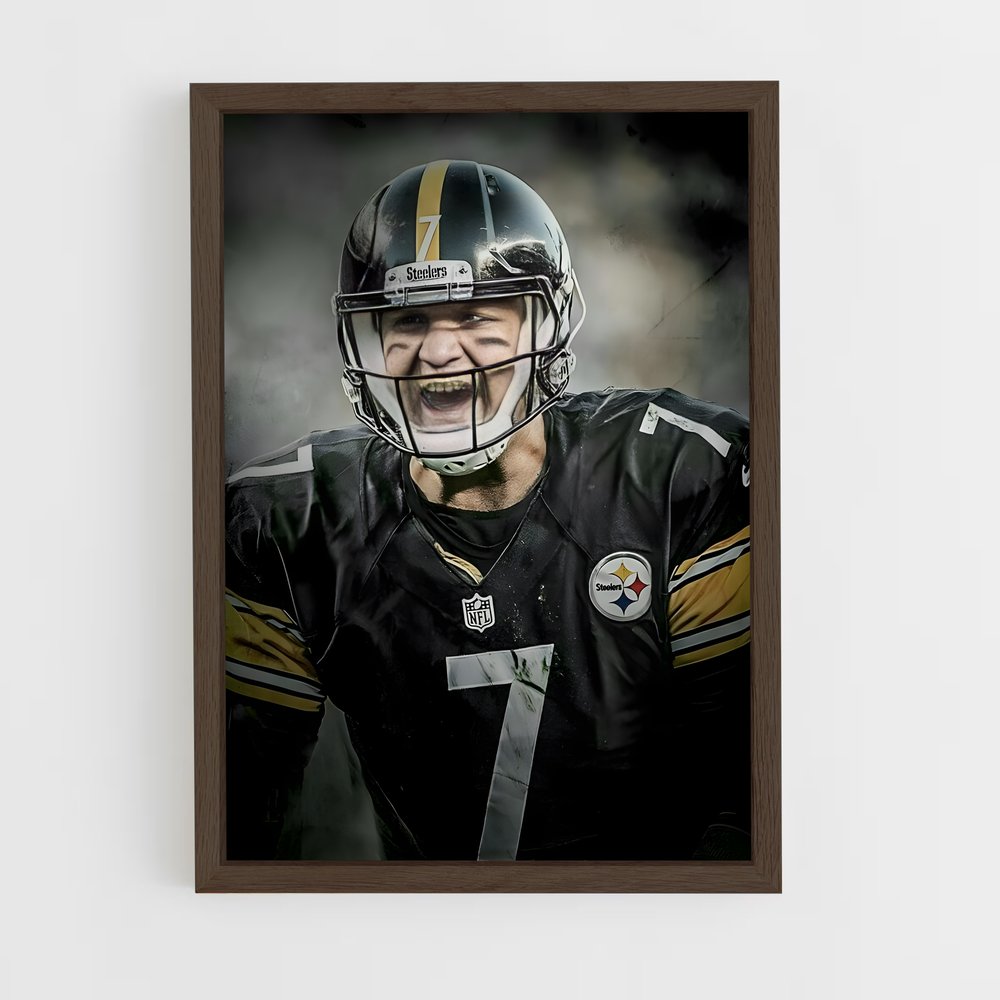 ap-ben roethlisberger-4 cadre Bois foncé