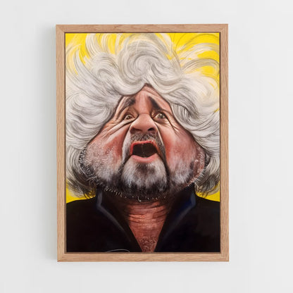ap-beppe grillo-1 cadre Bois clair