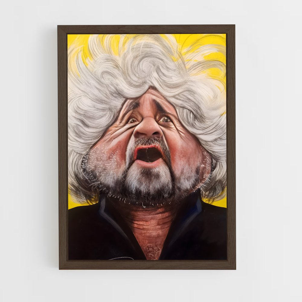 ap-beppe grillo-1 cadre Bois foncé