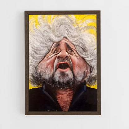 ap-beppe grillo-1 cadre Bois foncé