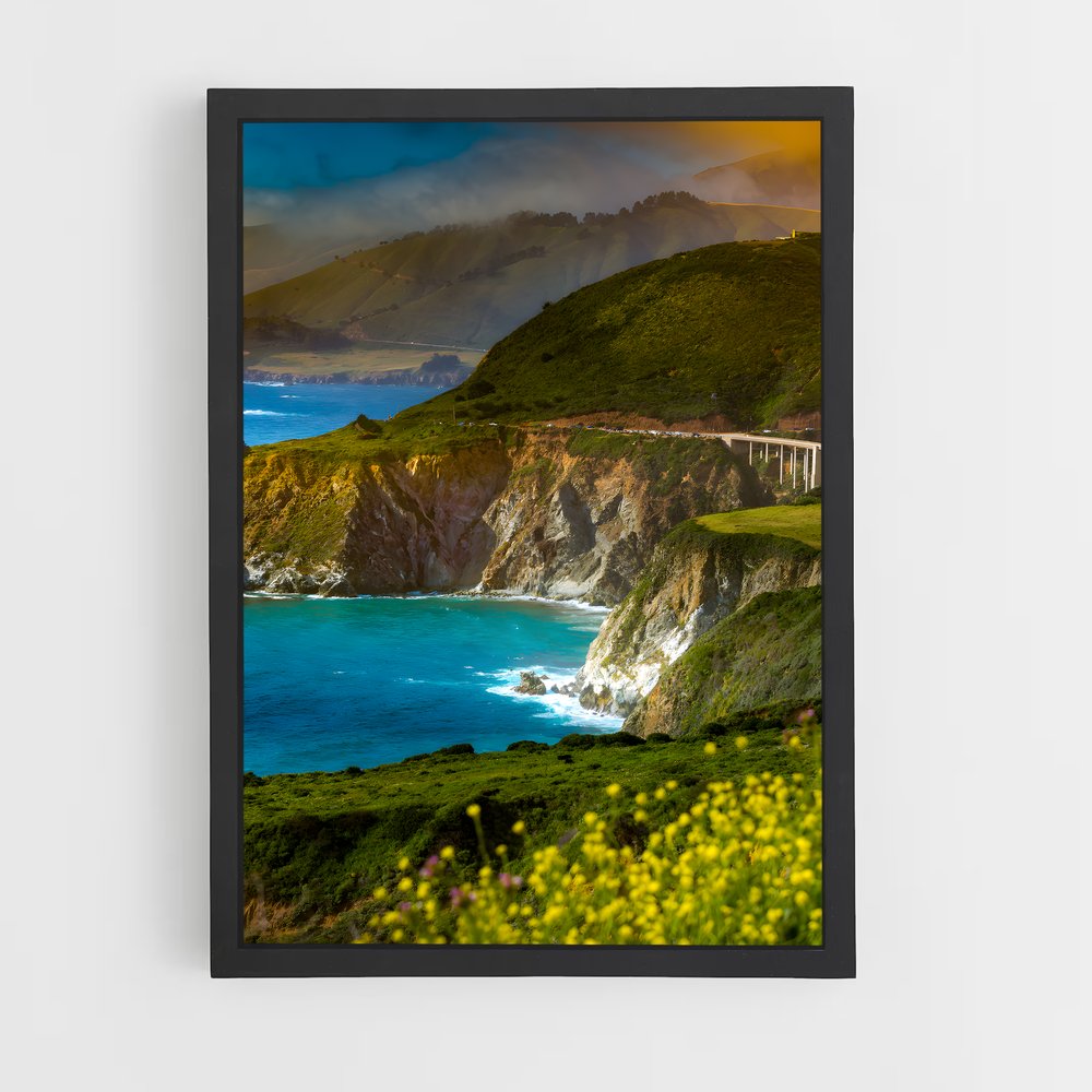 ap-big sur cliffs-10 cadre Noir