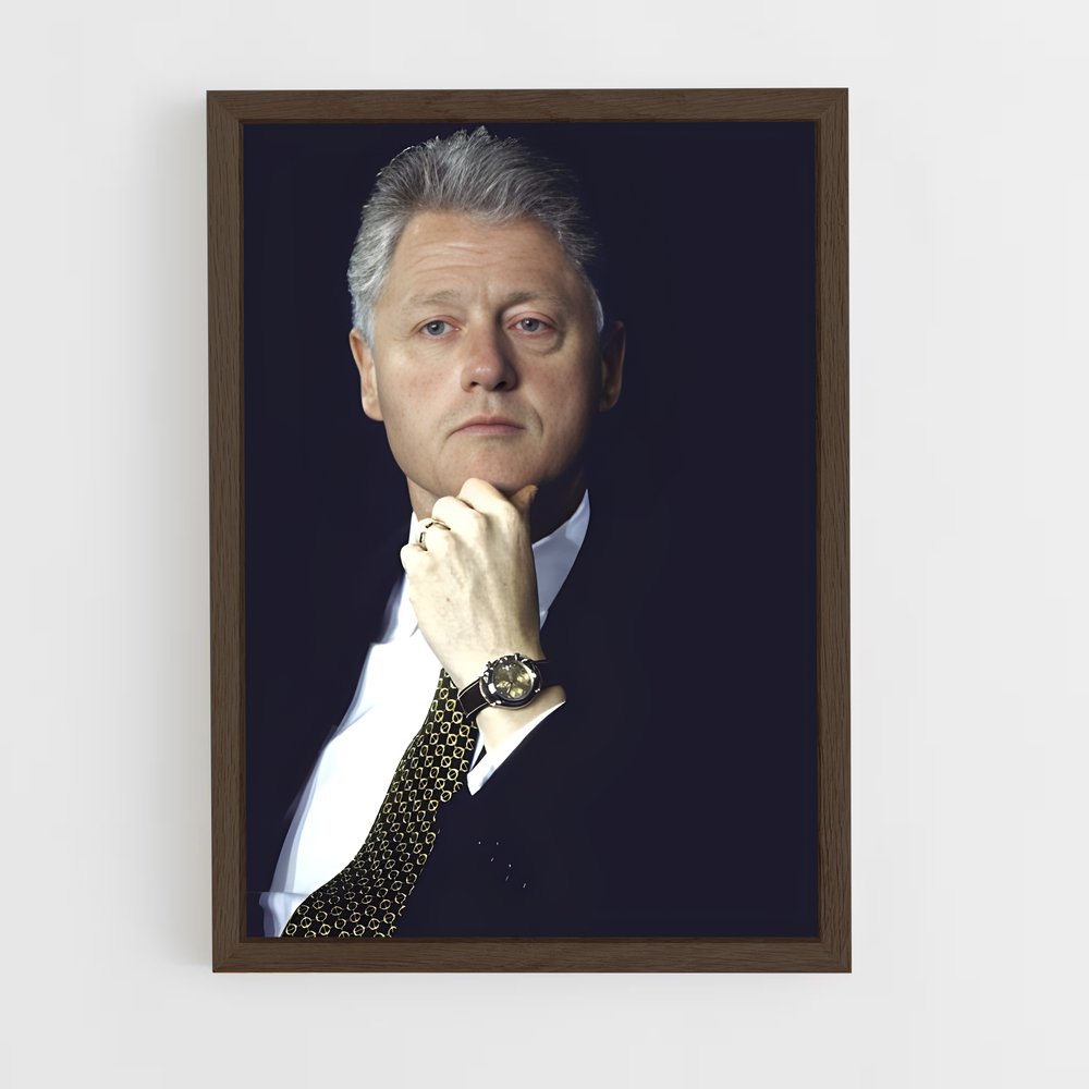 ap-bill clinton-5 cadre Bois foncé