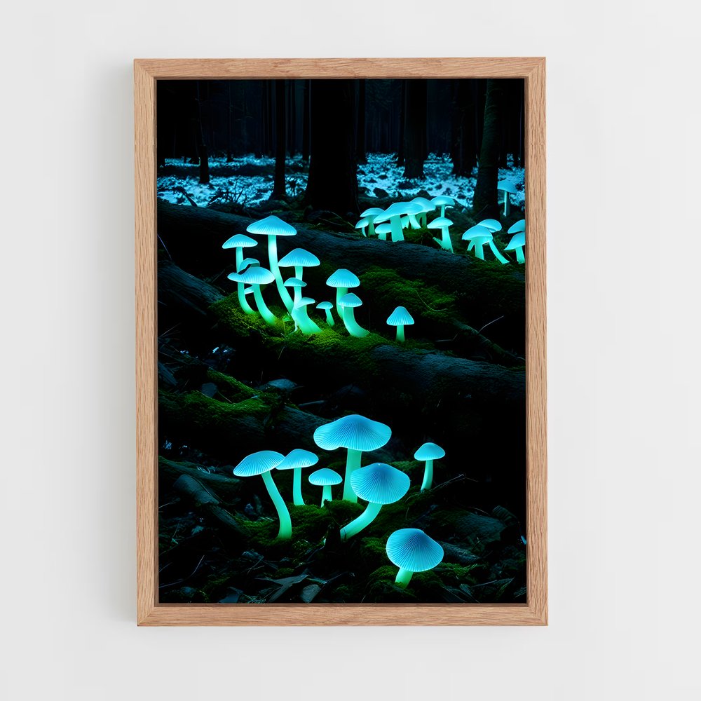 ap-bioluminescent mushroom-6 cadre Bois clair