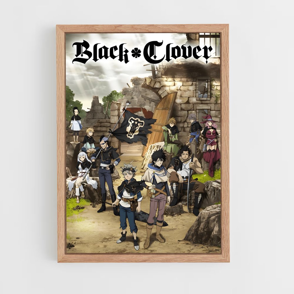 ap-black clover-3 cadre Bois clair