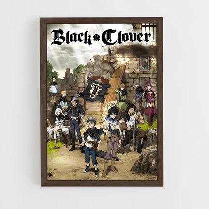 ap-black clover-3 cadre Bois foncé