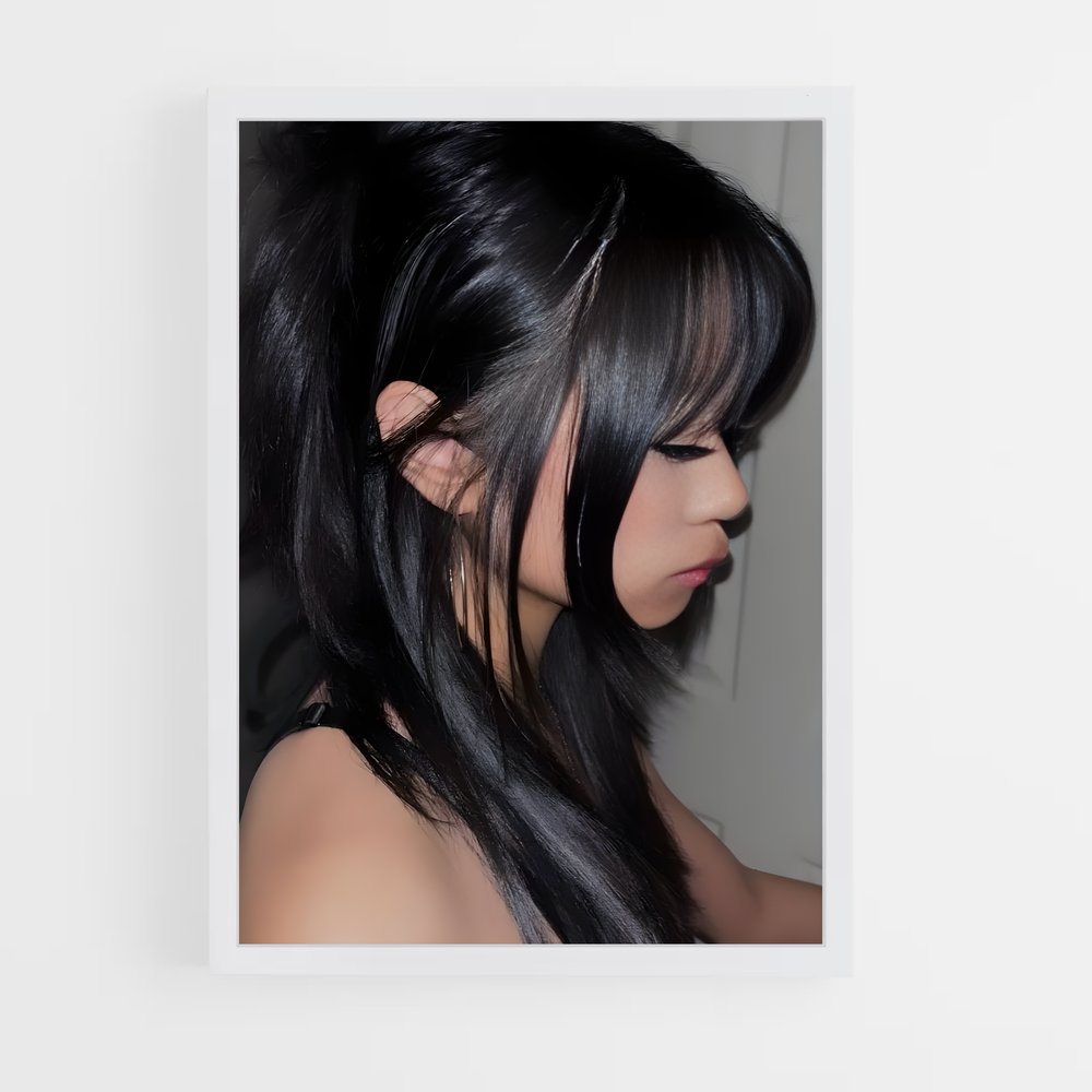 ap-black hair-4 cadre Blanc