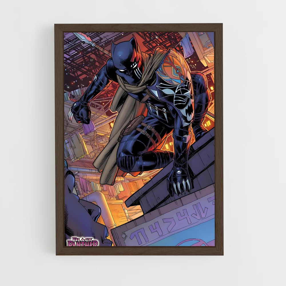 ap-black panther-12 cadre Bois foncé