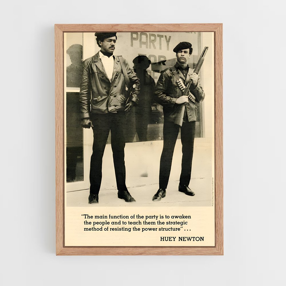 ap-black panther party-3 cadre Bois clair
