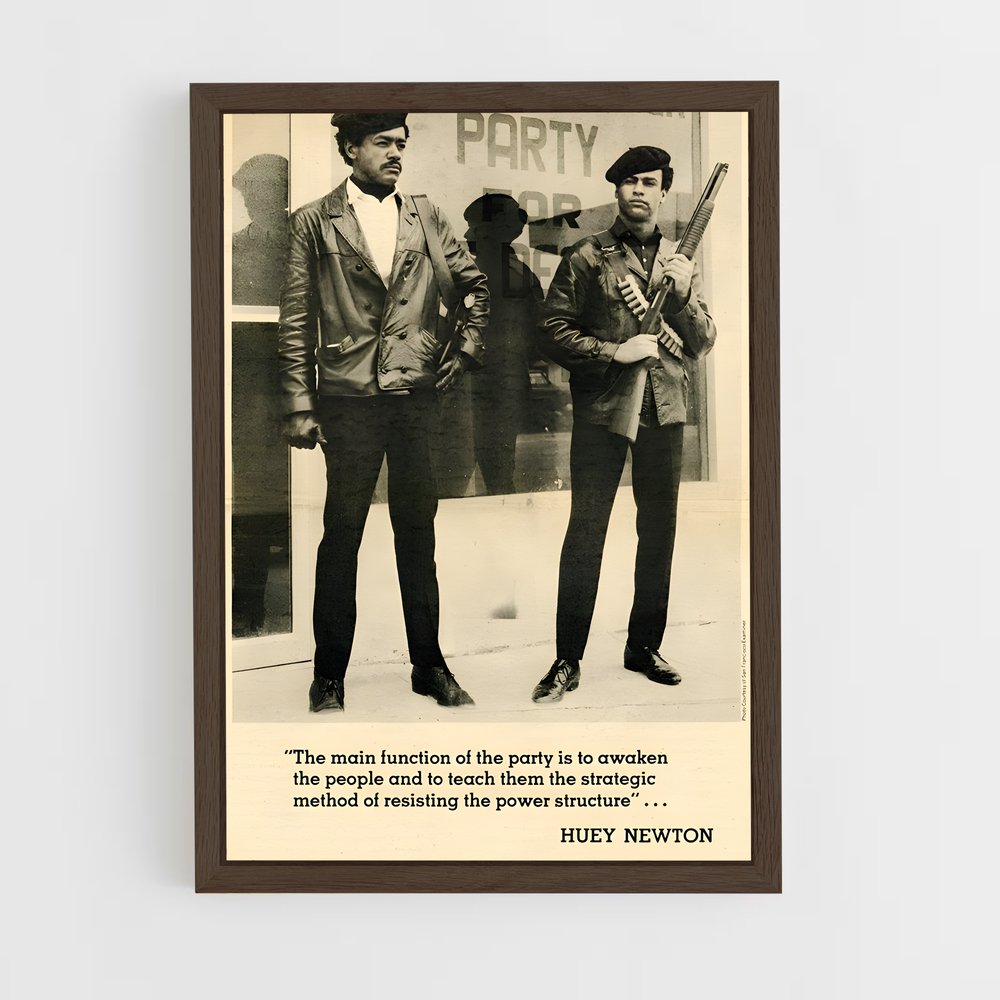 ap-black panther party-3 cadre Bois foncé