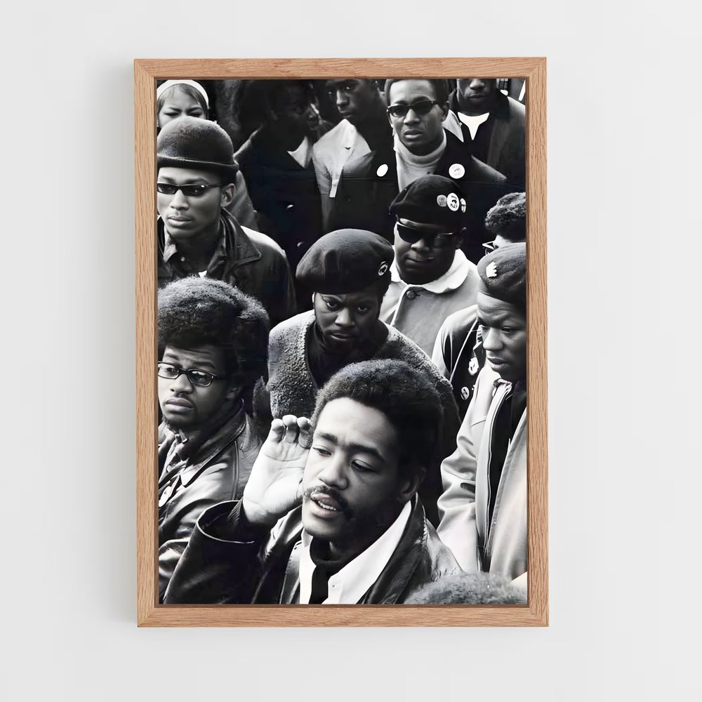 ap-black panther party-4 cadre Bois clair