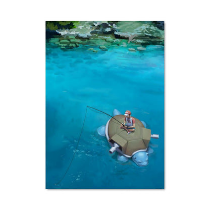 Poster Pêcheur Solitaire