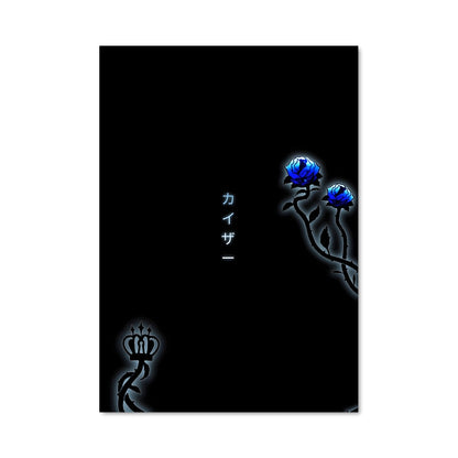 Poster Roses Sombrement Bleues
