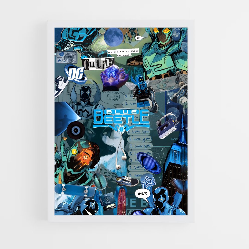ap-blue beetle-11 cadre Blanc