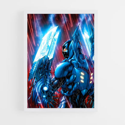 ap-blue beetle-3 cadre Blanc