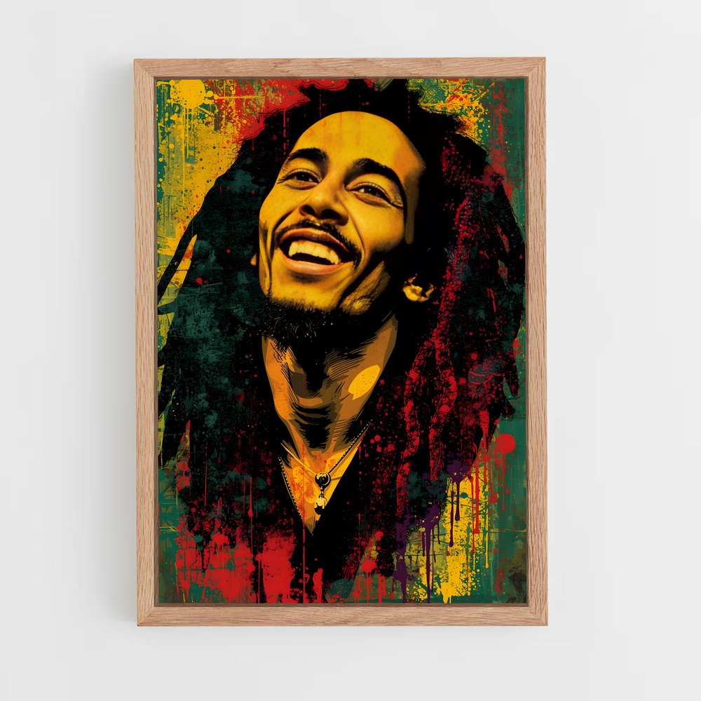 ap-bob marley-3 cadre Bois clair