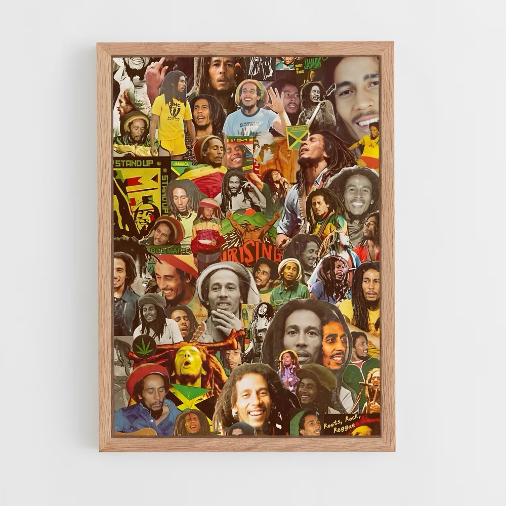ap-bob marley-8 cadre Bois clair