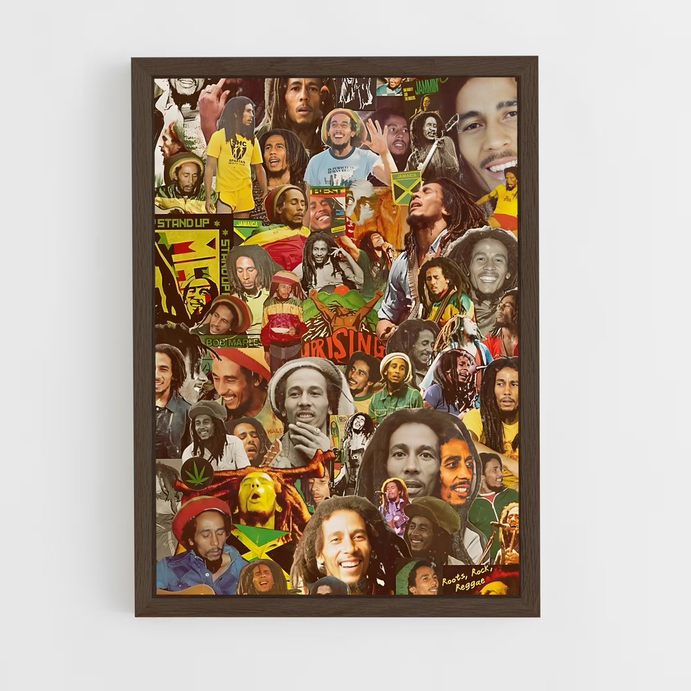 ap-bob marley-8 cadre Bois foncé