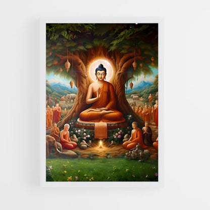 ap-bodhi tree-4 cadre Blanc