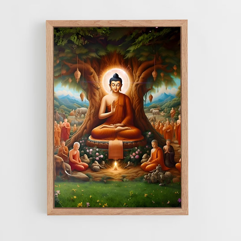 ap-bodhi tree-4 cadre Bois clair