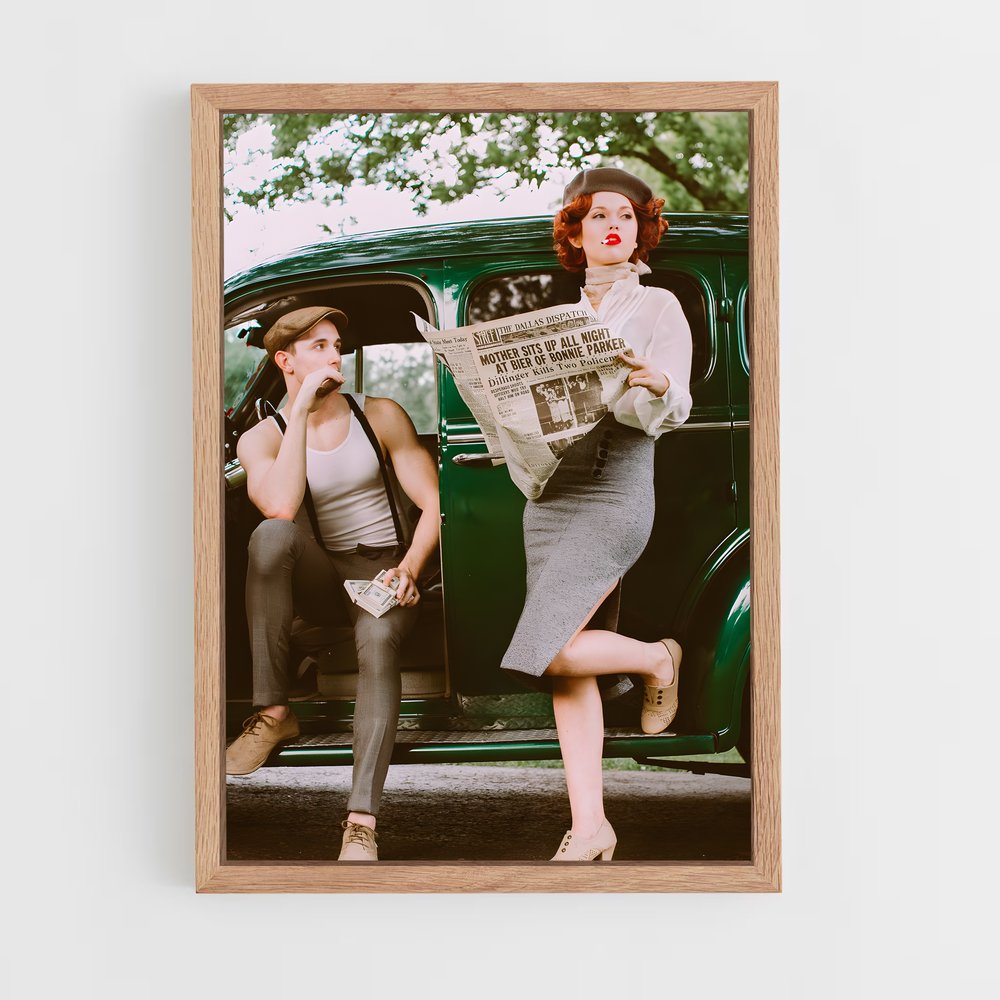 ap-bonnie and clyde-3 cadre Bois clair