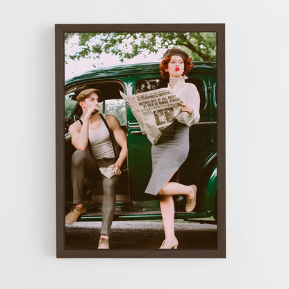 ap-bonnie and clyde-3 cadre Bois foncé