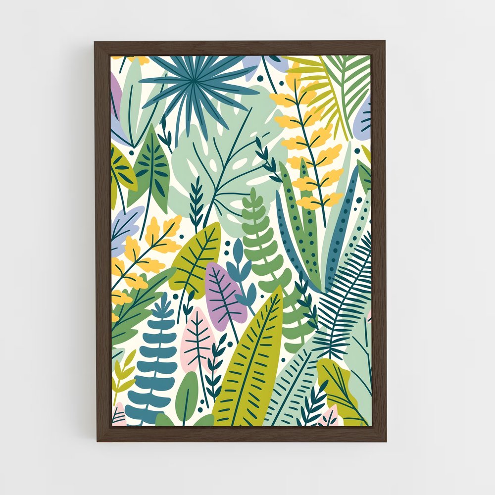 ap-botanical patterns-7 cadre Bois foncé