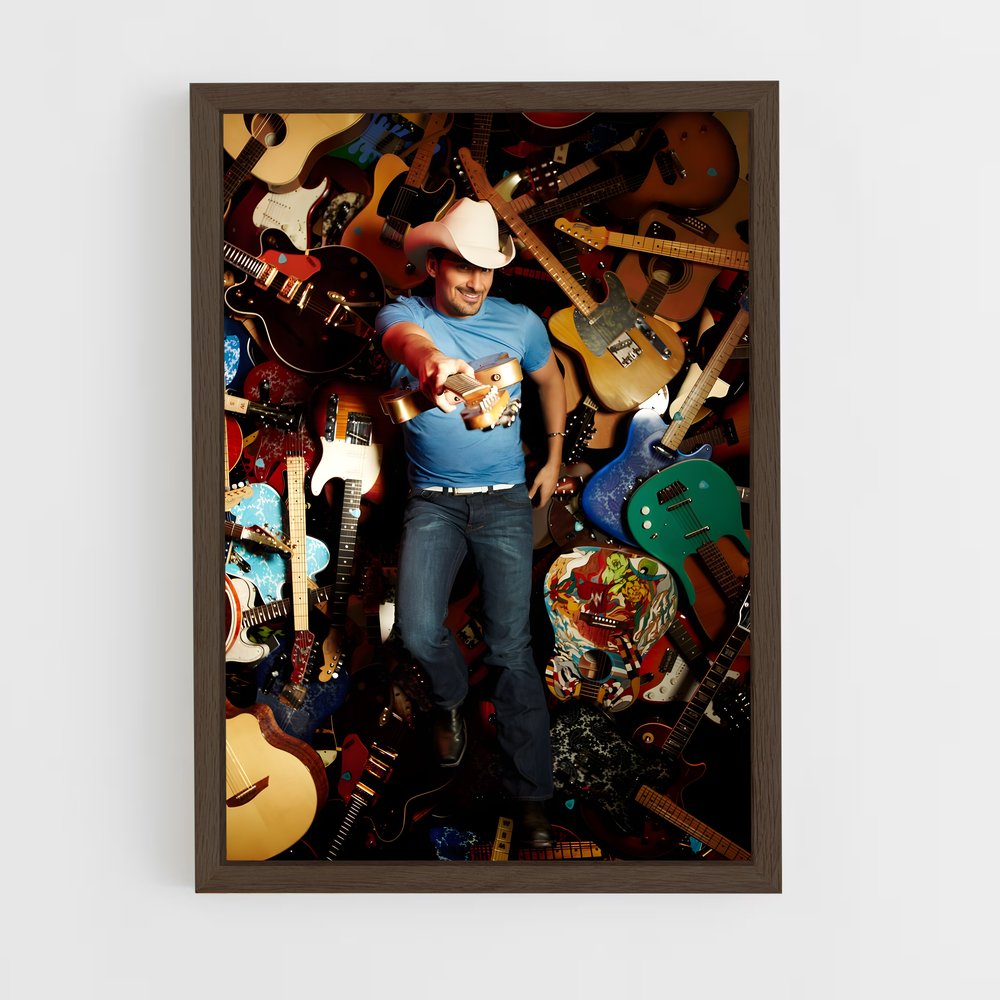 ap-brad paisley-7 cadre Bois foncé