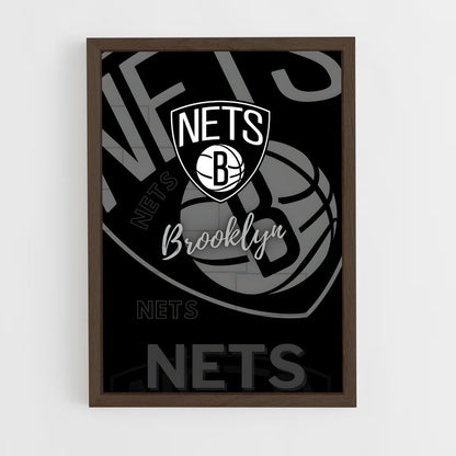 ap-brooklyn nets-2 cadre Bois foncé