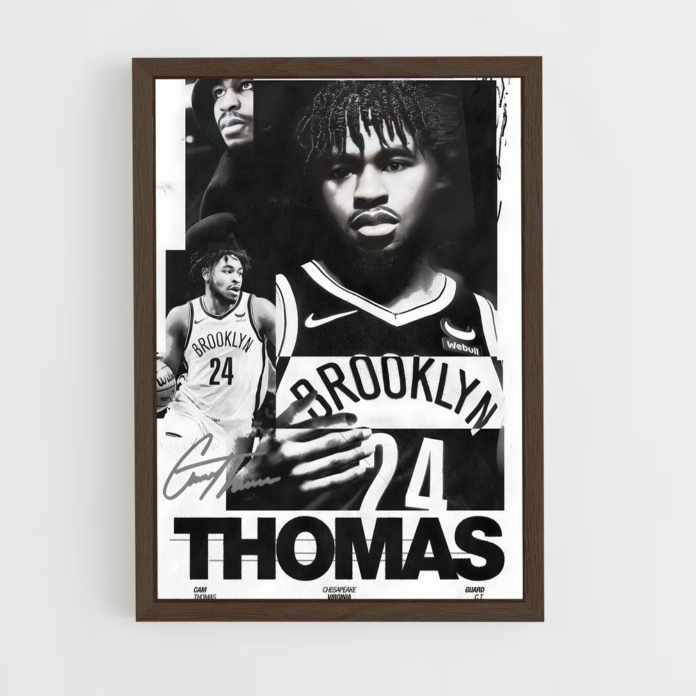 ap-brooklyn nets-4 cadre Bois foncé