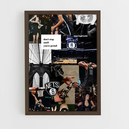 ap-brooklyn nets-6 cadre Bois foncé