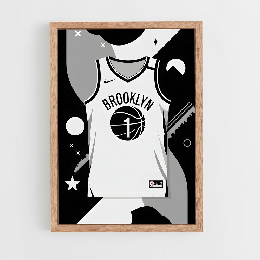 ap-brooklyn nets-8 cadre Bois clair