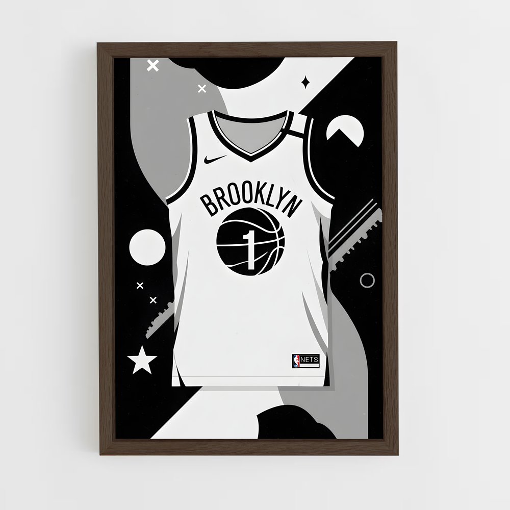 ap-brooklyn nets-8 cadre Bois foncé