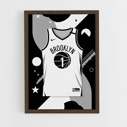 ap-brooklyn nets-8 cadre Bois foncé