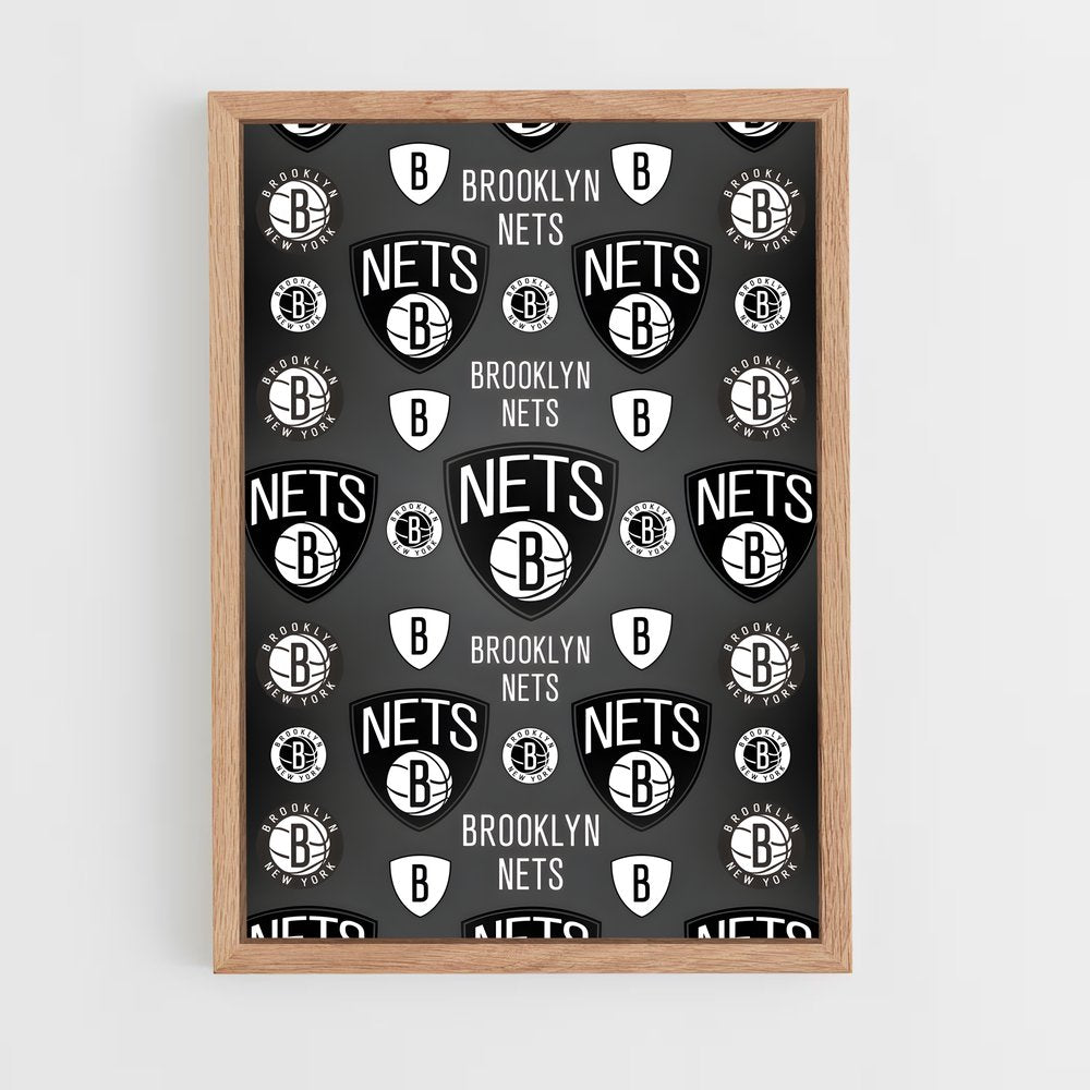 ap-brooklyn nets-9 cadre Bois clair