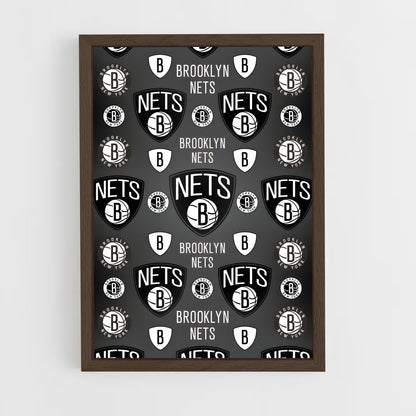 ap-brooklyn nets-9 cadre Bois foncé