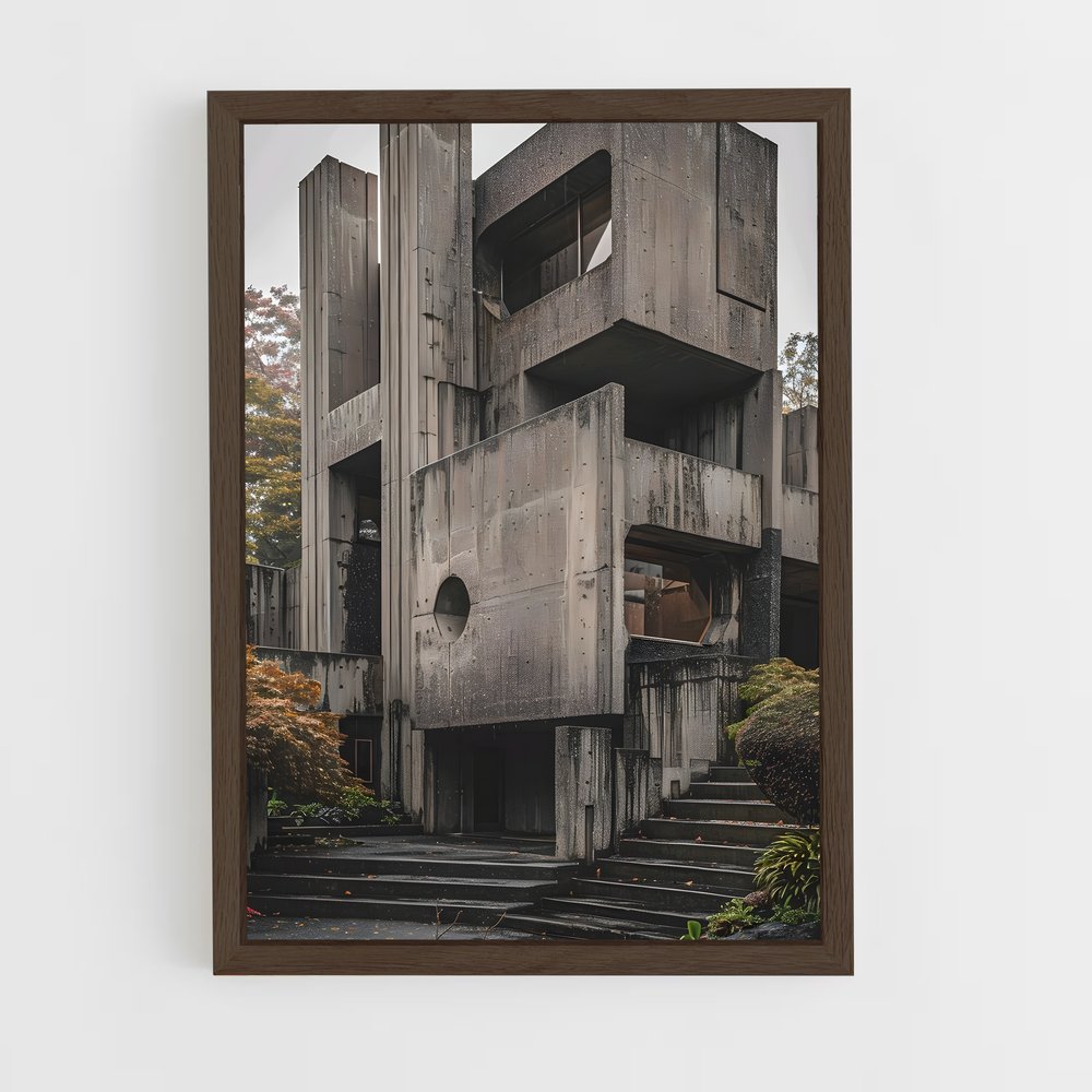 ap-brutalist architecture-3 cadre Bois foncé