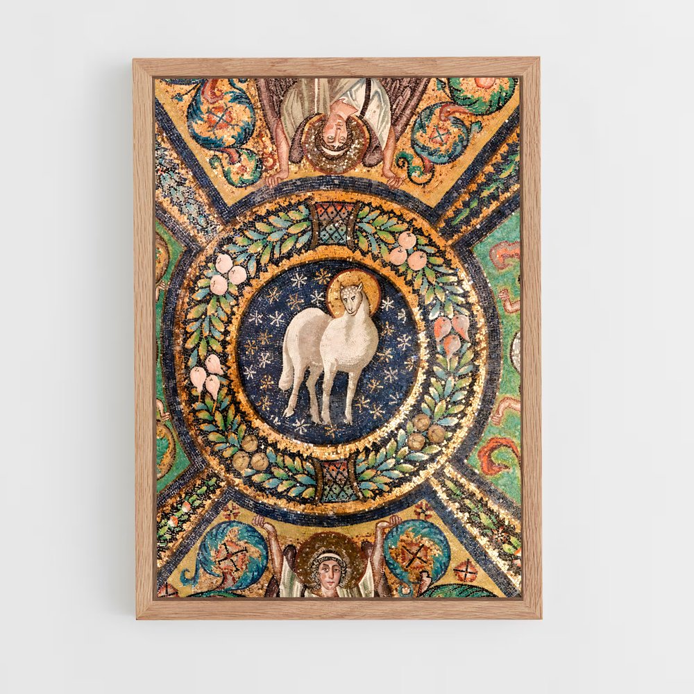 ap-byzantine mosaic-1 cadre Bois clair