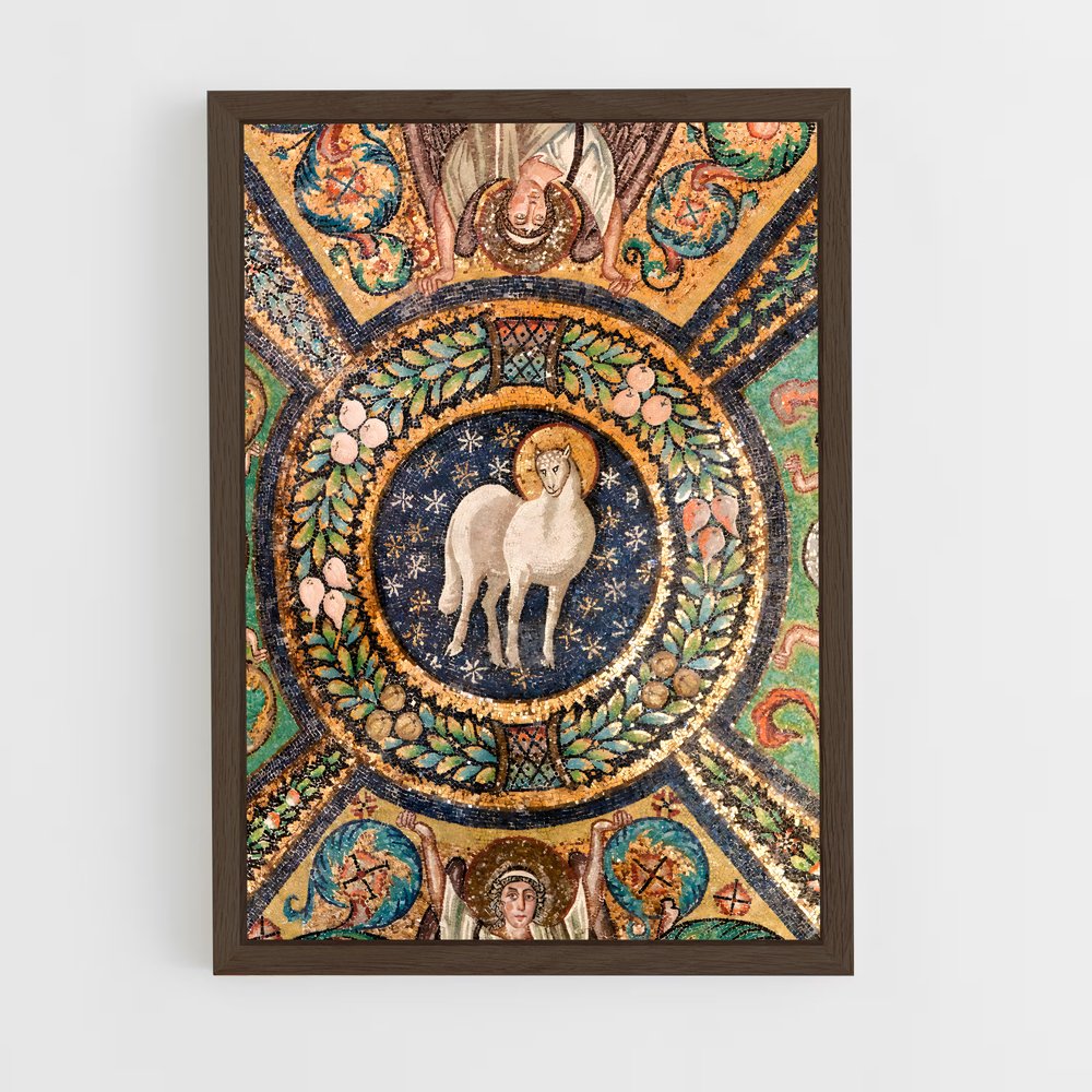 ap-byzantine mosaic-1 cadre Bois foncé