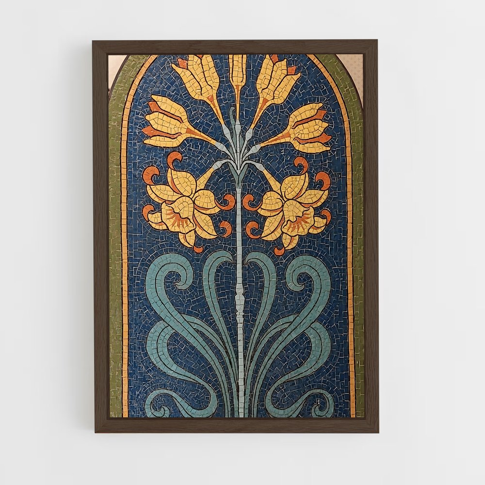 ap-byzantine mosaic-3 cadre Bois foncé