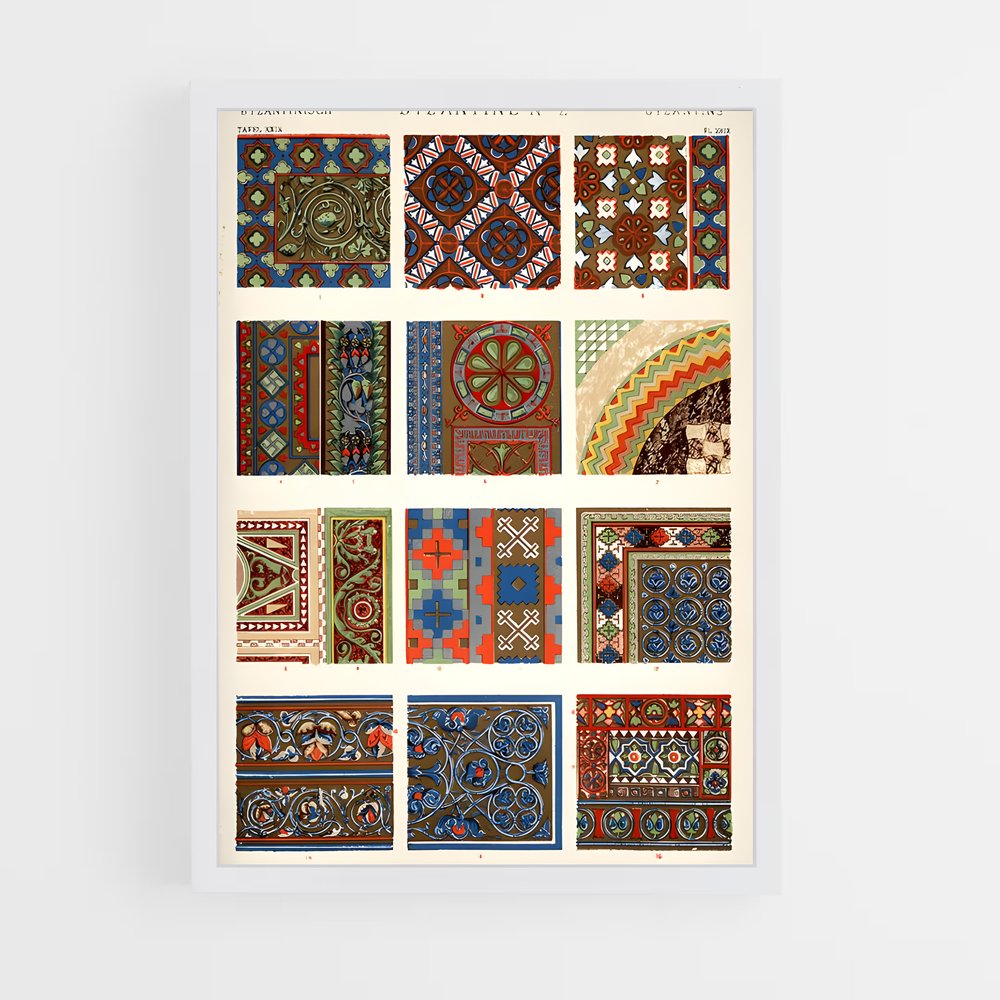 ap-byzantine patterns-5 cadre Blanc