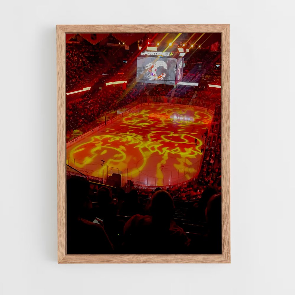 ap-calgary flames-11 cadre Bois clair