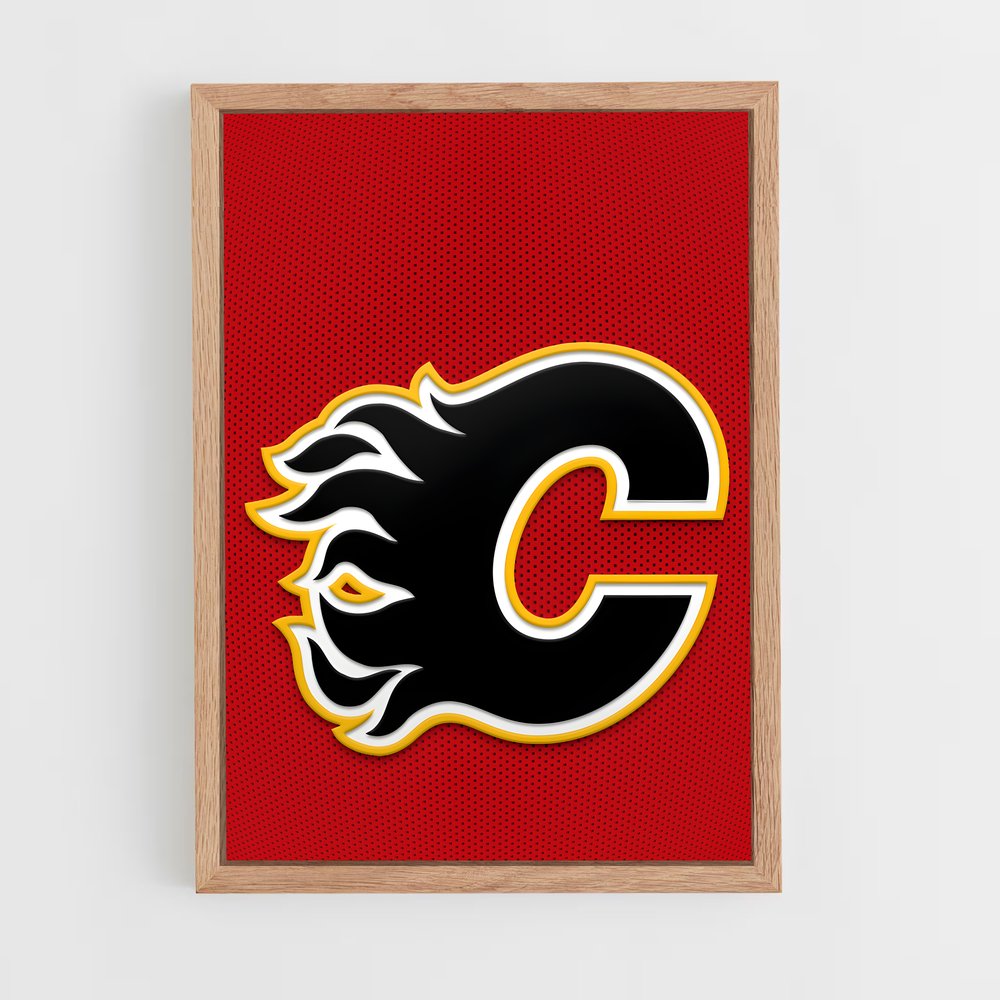 ap-calgary flames-12 cadre Bois clair