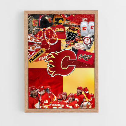 ap-calgary flames-2 cadre Bois clair