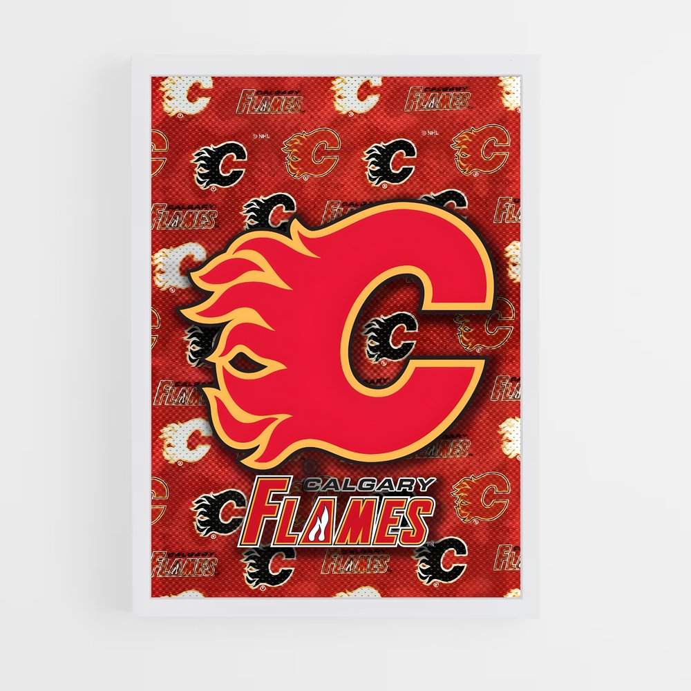 ap-calgary flames-4 cadre Blanc