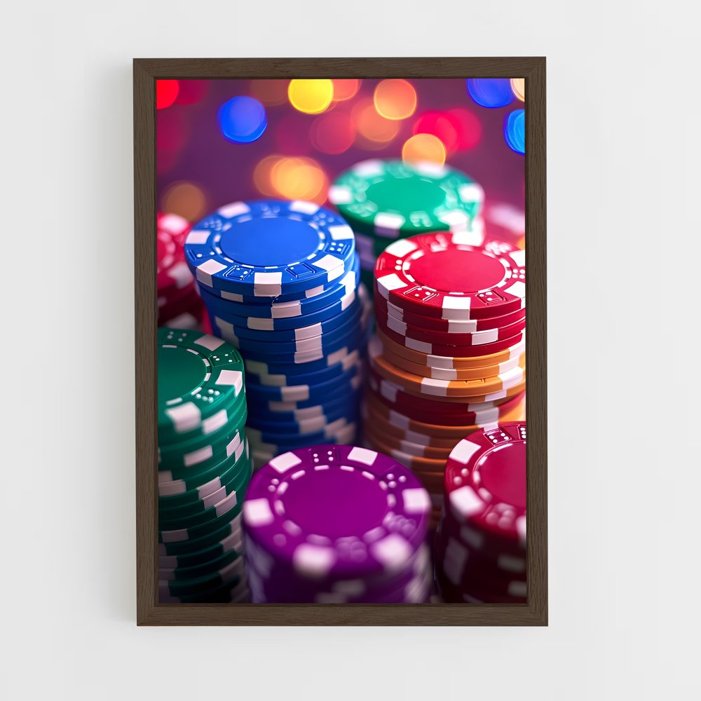 ap-casino chips-5 cadre Bois foncé