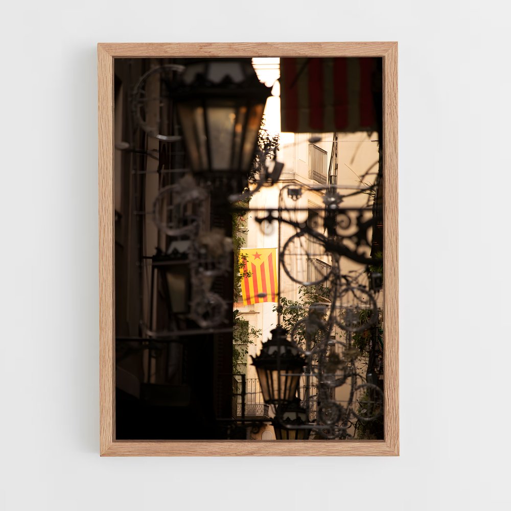 ap-catalonia flag-1 cadre Bois clair