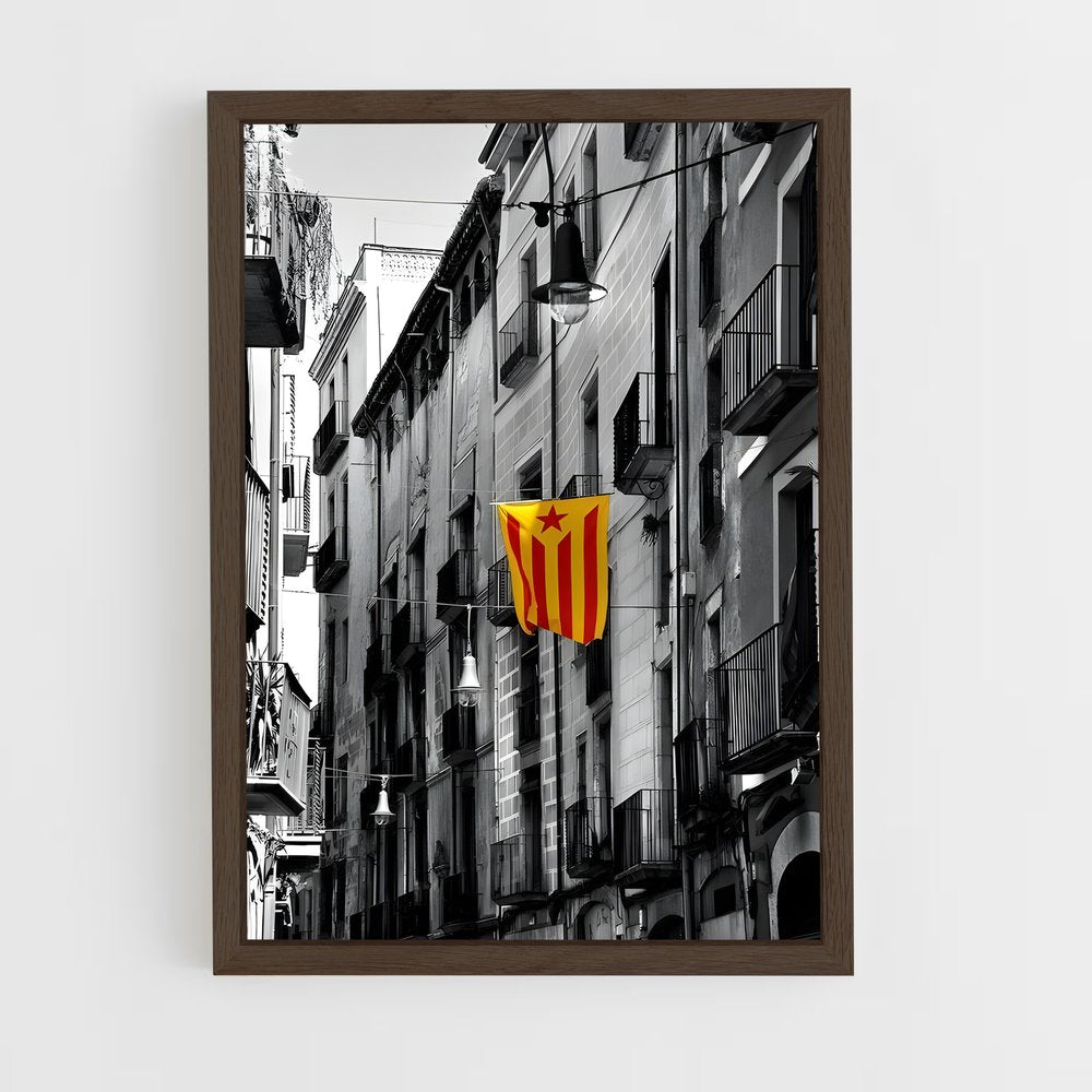 ap-catalonia flag-4 cadre Bois foncé