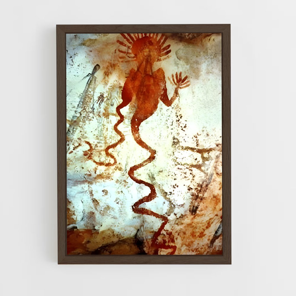 ap-cave paintings-2 cadre Bois foncé